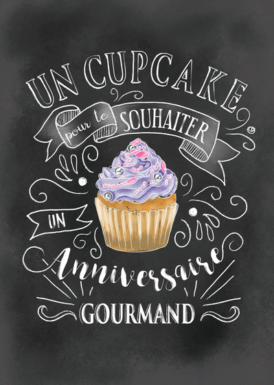 Carte Cupcake Anniversaire Gourmand : Envoyer une Carte 